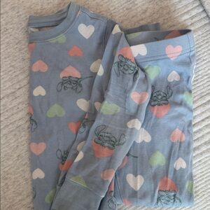 Disney Kids Blue Heart & Stitch Pajama Set (6)